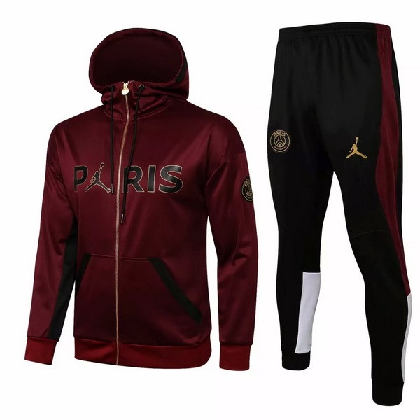 Hoodies Paris Saint Germain 2021-22 Burgund Schwarz Fussballtrikots Günstig